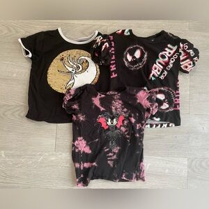 Set of 3 Disney Parks Nightmare Before Christmas & Halloween Girls‎ T-Shirt S/M